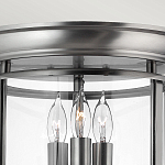 Потолочный светильник в форме фонаря с прозрачным цилиндрическим плафоном и тремя лампами в форме свечей Hinkley варинант исполнения - 4 | Loft Concept в Ульяновске