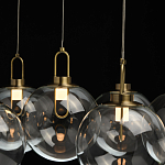 Люстра с 7-ю плафонами из прозрачного стекла в форме шара Orb Cascade  варинант исполнения - 7 | Loft Concept в Ульяновске