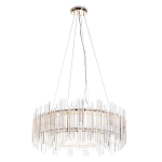 Люстра подвесная круглая с прозрачными хрустальными трубками и золотистым каркасом Диаметр 60 см Hexagon Tube Light варинант исполнения - 1 | Loft Concept в Ульяновске