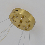 Люстра подвесная двухъярусная с золотистымыми кольцами и прозрачными стеклянными элементами Ring Horizontal варинант исполнения - 2 | Loft Concept в Ульяновске