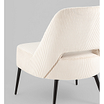 Кресло лаунж Бостон велюр рельефный молочный на черных ножках варинант исполнения - 3 | Loft Concept в Ульяновске