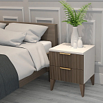 Тумба прикроватная коричневая с белой столешницей и двумя ящиками Harper Line варинант исполнения - 3 | Loft Concept в Ульяновске