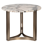 Столик журнальный с круглой мраморной столешницей Unique Stone Design варинант исполнения - 1 | Loft Concept в Ульяновске