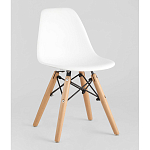Пластиковый стул на ножках из массива бука Eames Small White варинант исполнения - 1 | Loft Concept в Ульяновске