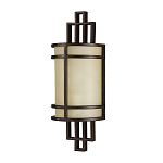 Бра бронзового цвета с полукруглым матовым стеклянным плафоном в геометрическом каркасе Feiss варинант исполнения - 1 | Loft Concept в Ульяновске