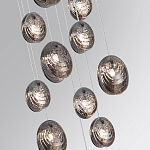 Люстра каскадная с 11-ю круглыми плафонами из рельефного стекла Disc Light варинант исполнения - 5 | Loft Concept в Ульяновске