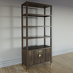 Стеллаж со стеклянными полками Elsa Dreams Walnut варинант исполнения - 2 | Loft Concept в Ульяновске