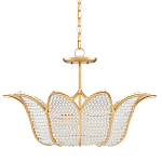 Люстра в форме тюльпана с лепестками из прозрачных стеклянных бусин Hanging Flowers варинант исполнения - 4 | Loft Concept в Ульяновске