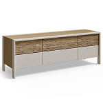 ТВ тумба 2 двери и 2 ящика с подсветкой на рельефном фасаде Warm Industrial варинант исполнения - 4 | Loft Concept в Ульяновске