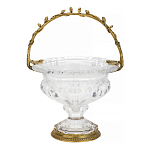 Чаша из прозрачного стекла на ножке с бронзовой ручкой в виде ветки Eden Garden варинант исполнения - 1 | Loft Concept в Ульяновске