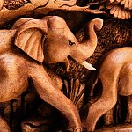 Панно из дерева слоны Panel With Animals варинант исполнения - 3 | Loft Concept в Ульяновске