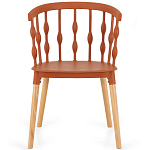 Пластиковый стул на ножках из массива бука Ferret Spiral Brown варинант исполнения - 2 | Loft Concept в Ульяновске