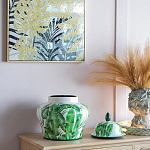 Ваза с зелёными листьями и крышкой Vase Green Leaves варинант исполнения - 4 | Loft Concept в Ульяновске