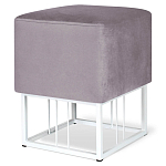 Пуф квадратный фиолетовый велюр на белом металлическом основании Celeste Purple варинант исполнения - 1 | Loft Concept в Ульяновске