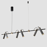 Люстра с 8-ю цилиндрическими плафонами на магнитном креплении и черным металлическим основанием Bronze Concert варинант исполнения - 3 | Loft Concept в Ульяновске