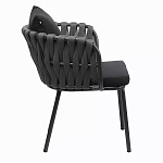 Стул мягкий с декором в виде плетеных лент на спинке и подлокотниках Semicircular Chair Decorated with Ribbons варинант исполнения - 9 | Loft Concept в Ульяновске