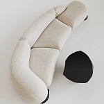 Диван Cannes трехместный с обивкой букле молочного цвета варинант исполнения - 1 | Loft Concept в Ульяновске