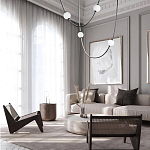 Подвесной светильник в форме дуги с белыми шарообразными плафонами Flos Wireline Lighting варинант исполнения - 4 | Loft Concept в Ульяновске