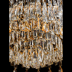 Люстра круглая с хрустальными подвесками на золотистом каркасе Roul Crystal Light варинант исполнения - 5 | Loft Concept в Ульяновске