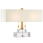 Настольная лампа прямоугольная на прозрачном основании Charm and Luxury варинант исполнения - 2 | Loft Concept в Ульяновске