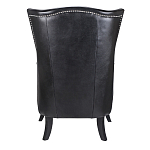 Кресло из натуральной кожи на 4-х деревянных ножках из массива бука Daniel Leather Armchair black варинант исполнения - 3 | Loft Concept в Ульяновске