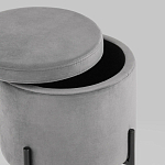 Серый пуф на черных ножках SANJAY варинант исполнения - 3 | Loft Concept в Ульяновске