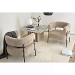 Кресло полукруглое мягкое с буклированной обивкой Armchair with Boucle Upholstery варинант исполнения - 4 | Loft Concept в Ульяновске