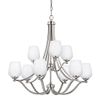 Люстра двухъярусная с белыми матовыми стеклянными плафонами в форме винных бокалов Feiss варинант исполнения - 1 | Loft Concept в Ульяновске