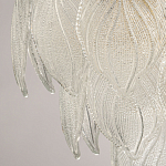 Люстра на цепи с прозрачными стеклянными подвесками в виде листьев Textured Glass Chandelier варинант исполнения - 8 | Loft Concept в Ульяновске