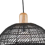 Подвесной светильник с округлым абажуром из черного ротанга Wicker Furniture варинант исполнения - 4 | Loft Concept в Ульяновске