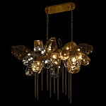 Люстра подвесная с 22-мя гранёными стеклянными плафонами с вертикальными подвесками Gilded Mirage  варинант исполнения - 6 | Loft Concept в Ульяновске