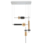 Люстра подвесная из металла и стекла Harmony of Strict Lines варинант исполнения - 1 | Loft Concept в Ульяновске