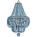 Люстра каплевидной формы украшенная круглыми бусинами синяя Blue Wooden Beads Chandelier варинант исполнения - 2 | Loft Concept в Ульяновске