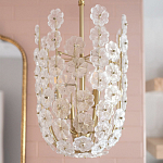 Подвесной светильник декорированный цветами из стекла Lightness of Flowers варинант исполнения - 4 | Loft Concept в Ульяновске