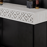 Консоль напольная пыльного белого цвета с выдвижным ящиком с резным орнаментом HEATON CONSOLE OAK варинант исполнения - 4 | Loft Concept в Ульяновске