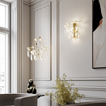 Люстра подвесная из металла с хрустальными подвесками прозрачного цвета Quasar 41 варинант исполнения - 7 | Loft Concept в Ульяновске