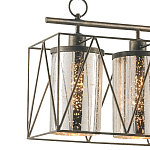 Люстра прямоугольная с 5-ю плафонами из стекла с узором Translucent Pattern варинант исполнения - 1 | Loft Concept в Ульяновске