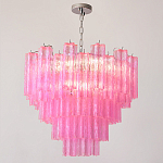 Элитная Люстра Textured Glass Pink Chandelier Ярко Розовое стекло варинант исполнения - 4 | Loft Concept в Ульяновске