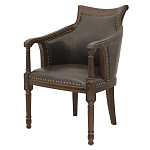 Кресло кожаное на 4-х деревянных ножках из массива березы Ethan Armchair brown варинант исполнения - 3 | Loft Concept в Ульяновске