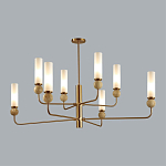 Люстра на штанге с 8-ю цилиндрическими матовыми плафонами и шарами из камня Orb Essence варинант исполнения - 10 | Loft Concept в Ульяновске