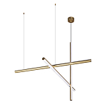 Люстра с 3-мя  пересекающимися цилиндрическими плафонами на тонких тросах Trumpet tube варинант исполнения - 4 | Loft Concept в Ульяновске