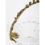 Чаша из прозрачного стекла на ножке с бронзовой ручкой в виде ветки Eden Garden варинант исполнения - 5 | Loft Concept в Ульяновске