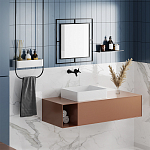 Настенное зеркало квадратной формы в черной металлической раме CORNER MIRROR BLACK варинант исполнения - 2 | Loft Concept в Ульяновске