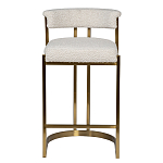 Стул барный букле бежевый с каркасом цвета матовое золото Tactility варинант исполнения - 1 | Loft Concept в Ульяновске