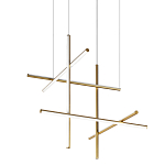 Люстра с 6-ю  пересекающимися цилиндрическими плафонами на тонких тросах Trumpet tube варинант исполнения - 1 | Loft Concept в Ульяновске