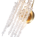 Бра с хрустальными прозрачными подвесками и круглым основанием золотого цвета FAIRYTREE Light варинант исполнения - 2 | Loft Concept в Ульяновске