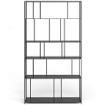 Стеллаж из металла широкий Wide Menzie Metal Rack Black варинант исполнения - 2 | Loft Concept в Ульяновске
