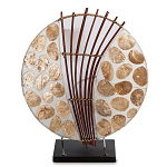 Настольная лампа из перламутра и дерева на подставке Indonesian Shell варинант исполнения - 1 | Loft Concept в Ульяновске