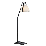 Торшер с черным каркасом и белым тканевым абажуром в форме конуса Stylish Solution варинант исполнения - 1 | Loft Concept в Ульяновске