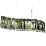 Линейная люстра изогнутой формы с хрустальными подвесками Crystal Art Chrome Green Linear Chandelier варинант исполнения - 1 | Loft Concept в Ульяновске